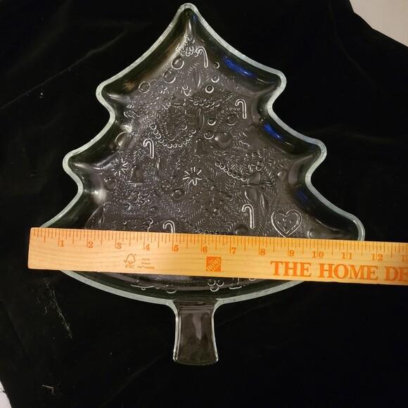 Vintage Glass Christmas Tree Shaped Platter - Picture 4 of 5